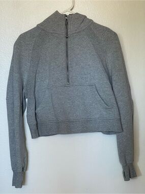 Lululemon Scuba Oversized Half Zip Hoodie Heathered Core Medium Grey HCMG XS/S